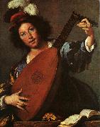 Bernardo Strozzi Lute Player painting